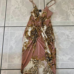 Pink and leopard print dress